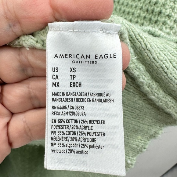 AMERICAN EAGLE Oversized green-brown large knit woman bohemian casual sweaters - Picture 6 of 16